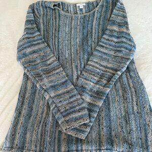 Beautiful JJill multi color  blue and black tunic sweater.